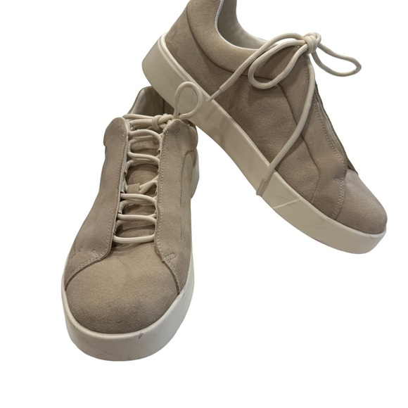 Zara Mens Taupe Suede Sneakers With White Chunky Soles NEW! Size US 9 EU 42 - Picture 1 of 10